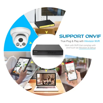 Hikvision Kompatibel 8MP 5MP 2MP Network IP-Kamera Hjem CCTV Sikkerhed Kamera PoE HD 1080P IR30M ONVIF H. 265 P2P-Plug&Play-Cam