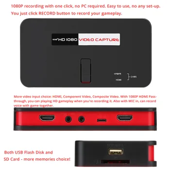 EZCAP 284 1080P HDMI-Spil, HD-videooptagelse Max Grabber Til XBOX, PS3, PS4-TV Medicinsk online Video Live Streaming Video Recorde