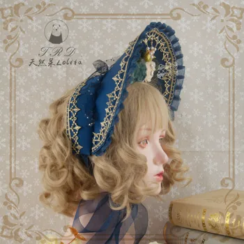 Victoriansk Lolita Hat Golden Blonde Tea Party Lolita BB Hat Klassisk Bnt Hovedklæde KC Hovedbøjle Pige Hår Fase Vis Tilbehør