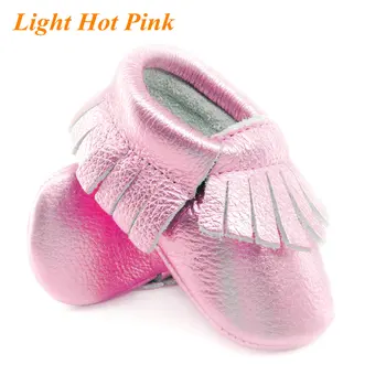 Ægte Læder Baby mokkasiner Bløde Baby pige sko, Vandrere spædbarn Frynser kids Sko 0-30 måned 16color
