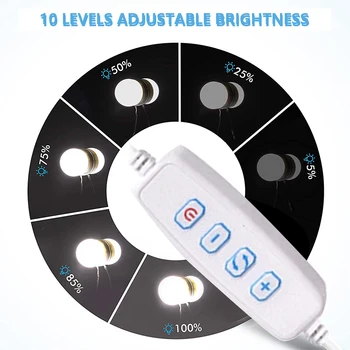 LED-Pærer Makeup-Spejl USB-Hollywood Make Up Lampe Badeværelse Forfængelighed Lys toiletbord Belysning Dæmpbar LED væglampe