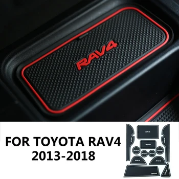 For 2013 2016 2017 2018 Toyota RAV4 40 XA40 Bil Groove Gate Slot Armlæn Opbevaring Gummi, Non-slip Mat Cup