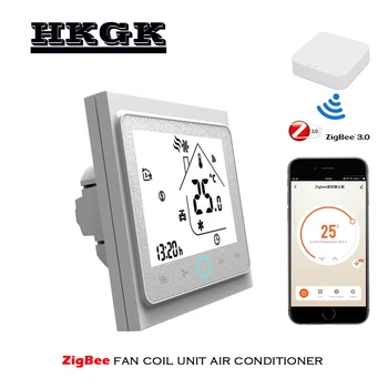ZigBee Smart Programmerbar Termostat 2P 4P fan coil Temperatur Controller Kompatibel med Tuya APP Remote Alexa Google Kontrol