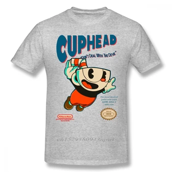 Cuphead T-Shirt Super Cuphead T-Shirt Mandlige Stor T-Shirt Kort Ærme Afslappet Sjov Bomuld Grafisk Tshirt