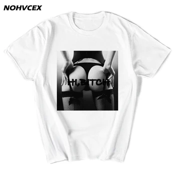 Sexet Kvinde Nøgen Kvindes Røv Mode Print Hi Tæve Mænd kortærmet T-Shirt