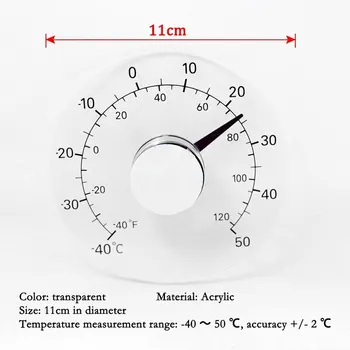 Vinduet Temperatur Måleren Cirkulære Gennemsigtig Offentlig Vindue Termometer Temperatur Vejrstation Med Udendørs Temperatur Måler