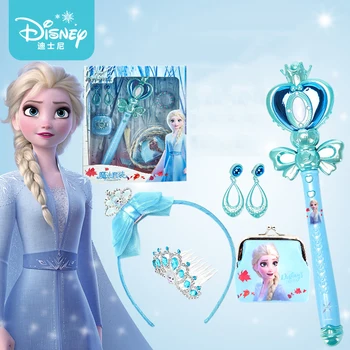 Ægte Disney Frosne Elsa Musik Magic Wand Piger Hovedbøjle Legetøj Prinsesse Elsa Krone Mønt Pung, Makeup Legetøj Sæt Julegaver