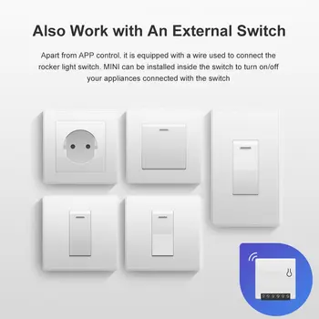 Mini Smart Switch DIY-Små To Vejs Fjernbetjening WIFI Skifte Kontrol Af Ewelink APP Arbejde Med Alexa, Google Startside