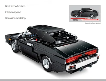 Technics Hurtigt, Rasende Muskel sportsvogn Dodge Charger moc byggesten model mursten trække sig tilbage køretøj legetøj indsamling til gave