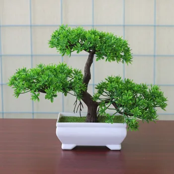 Falske Kunstige Planter Bonsai Potteplante Mini Simulering Fyrretræ Home Decor