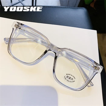YOOSKE Anti Blå Lys Briller Ramme Kvinder Overdimensionerede Briller Mode Klare Optiske Briller Computer-Briller til Unisex