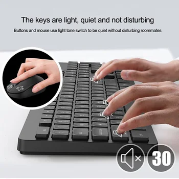 2,4 g Trådløst Tastatur og Mus 1600DPI Kam til Bærbar Computer Desktop Mms-Funktion, Mus og Tastatur Sæt Prik Keycap