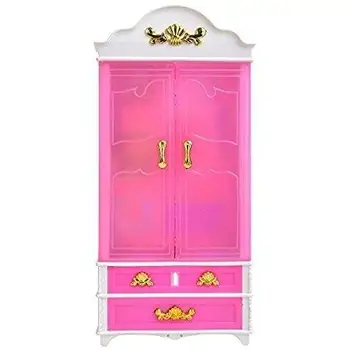 RCtown Pink Plastik Møbler Garderobe Dukkehus Tilbehør Til Dukke zk25