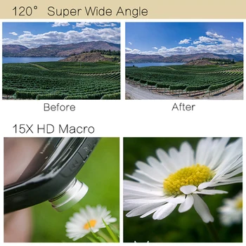 TOKOHANSUN Professionel 15x Makro Kamera Foto HD 0,6 x Super Vidvinkel Telefon Linse Til Samsung S8 iPhone 6S 7 Plus X Smartphone