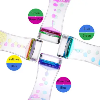 4stk Dobbelt Farver Olie Timeglas Flydende Bevægelse Boble Timer med Smukke Talje Bruser Dekoration Fødselsdag Gave Børn Toy