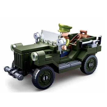 NYE SLUBAN Dreng Montering Verdenskrig GAZ-67 Jeep byggesten Model Sætter Mursten Klassiker For Børn Legetøj Kids Gave