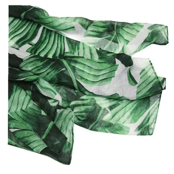 Nyt Design Hawaii print sjal bomuld, grønne blad-stranden tørklæder ferie rejser tørklæde 100pcs/masse gratis forsendelse ved express