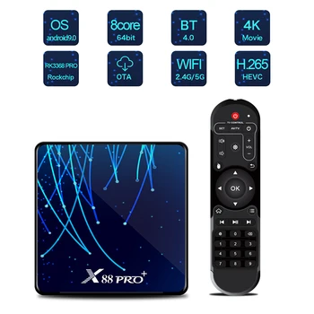 X88 Pro Plus-TV-BOKSEN Android 9.0 RK3368 8Core Smart Media Afspiller 4GB-32GB/64GB/128GB 4K 60fps WiFi USB3.0 BT4.0 Setup Tv-Boks