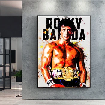 Akvarel Abstrakte Rocky Balboa Bodybuilding Boksning Lærred Maleri Plakater Udskriver Væg Kunst Motiverende Billede til Hjemmet Indretning