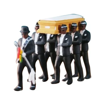 1/18 Ghana Begravelse I Kiste Dancing Pallbearer Team Model Handling Figur Indsamle Legetøj, Cosplay Dancing Team Vise Sjove Tilbehør