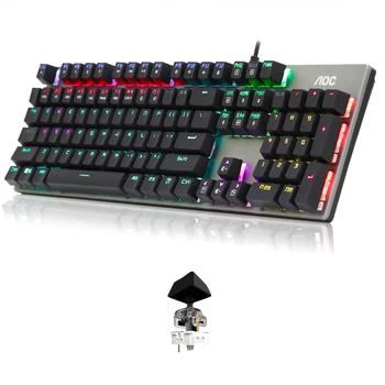 104 Nøgler USB Gaming Mekanisk Ergonomisk Kabelbaseret Tastatur hjemmekontor Anti-Ghosting RGB-Baggrundsbelysning Til Skrivebordet slidstyrke