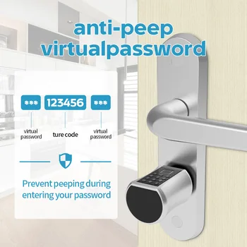 Fingeraftryk Lås Password Smart Door Lock Elektronisk Cylinder Biometrisk Fingeraftryk Smart Dørlåse Sikkerhed Magnetisk Nøgle Lås