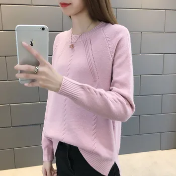 Pullovere Kvinder Solid Strikket Grundlæggende Sweater Vinter Top Fritid Slank Candy Farve Bud Dame Jumper Sød Harajuku Koreanske Chic