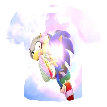 Nye Sommer 3DChildren er Pindsvin Sonic T-shirt Tøj Dreng/Pige Baby Søde Anime Mode Tegnefilm O-hals, Korte Ærmer Størrelse 4T-14T