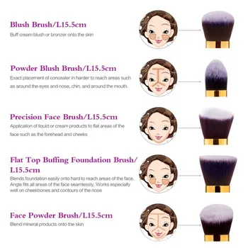 (10 stykker/sæt) Professionel Makeup Børste Sæt Foundation Makeup Børster, Make Up Børste Kosmetik Pulver Værktøjer Sort/Hvid/Pink