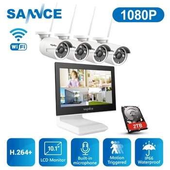 SANNCE 1080p HD-Trådløs Sikkerhed Kamera System er 10,1