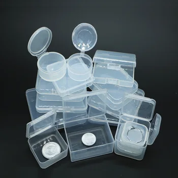 Gratis Forsendelse Gennemsigtig Plast Små firkantede Kasser ,Emballage opbevaringsboks med låg til smykker box Tilbehør Efterbehandling box