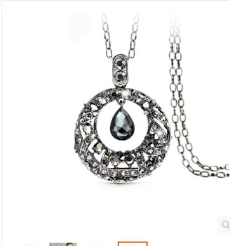 BYSPT Sølv Farve Hule Dråber Crystal Vintage Etniske Hvede lange halskæder Smykker mode halskæder til kvinder
