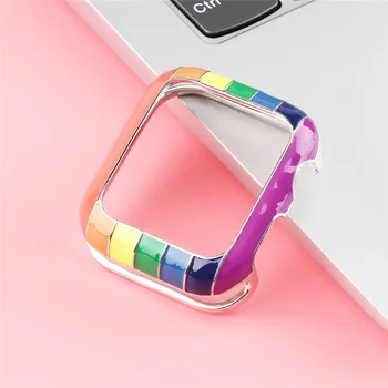 Rainbow Farverige Kobber Cover for Apple Ur 6 Tilfælde 40/44/38/42mm Metal Mode Stødsikkert fra Kofanger til iWatch-Serien SE 5 4 3 2