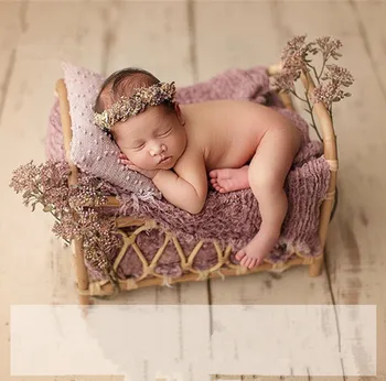 Fotografering rekvisitter baggrund tæppe hundrede dage nyfødte baby billeder, grove tråd vævet tæpper
