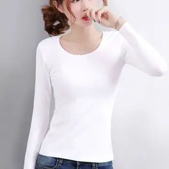 Cashmerethickened T-shirt koreanske Version af Efteråret og Vinteren Kvinders Top Womens Termisk Undertøj Hvid T-shirt Bunden Shirt