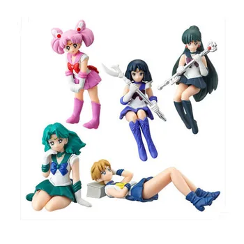 5 stk/sæt 5 cm Bisyoujyo Senshi Sailor Moon 2 souvenir af 20-årsdagen smuk pige PVC-Action Figurer Animationsfilm model Legetøj