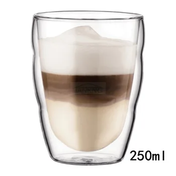 80/250/350ml Kreative dobbeltvægget Glas, Kop Mælk, Juice, Sunde Drikke Krus Klart Resistente Håndlavet Grøn Sort Te Kop Kaffe Kop