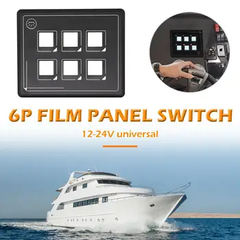 Universal Avancerede 6-I-1-Touch Skærm Switch Panel-DC12-24V 6 Bande Slanke Touch Kontrolpanel Box til Bilen, Marine, Båd, Campingvogn