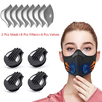 Aktivt kul filter Ånde Valve Anti Støv Genanvendelige Cykling ansigtsmaske Kvinder Mænd Sport Maske PM2.5 Åndbar Munden-muffl