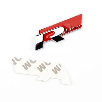 3D-Rød Front Grill Hætte + Bag bagklappen RLINE Mærkat Logo Badge Bil Styling Til VW-Volkswagen