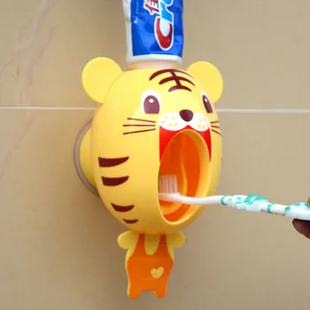 Tegnefilm Tandpasta Dispenser Stærk Suge Sucker Badeværelse Tilbehør Sæt Tandbørsteholder Automatisk Tand Børste Barn