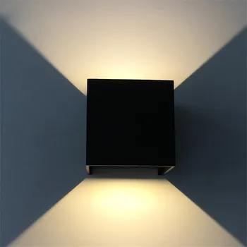 Moderne Kort Cube Justerbar Overflade Monteret 12W LED væglampe Udendørs Vandtæt IP65 Aluminium væglamper Have Lys Sconce
