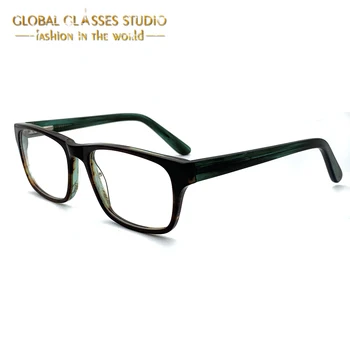 Mode Nye Kvinder Eller Mænd Brun Farve Med Grønne Ben Acetat Briller Brillerne Optisk Ramme A567 Brun