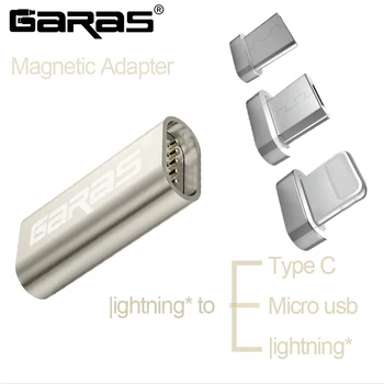 GARAS Adapter Til Type C/Mikro-USB-Magnetisk Adapter Android 3i1 Data Kabel Konverter Til Micro USB/USB-C