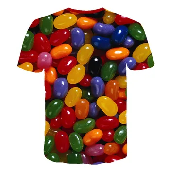 Søde Sukker, der Trykte T-shirt Farverige Slik 3D-T-Shirt Chokolade Tshirt Alle Over Trykt 3d Mad T-Shirt Sjove t-Shirt 2020 kid