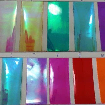 Høj Kvalitets Læder, Stof Klart holografiske PVC Transparent Magiske Spejl Læder Farve Skiftende Syntetisk Læder P41