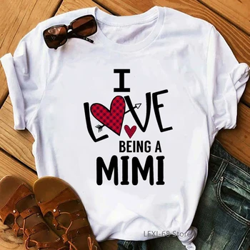 Jeg Elsker at Være En Mimi Brev Print t-shirts Kvinder Gave Til Mors Dag T-Shirt Femme Sommer Mode Kvindelige T-Shirt Streetwear