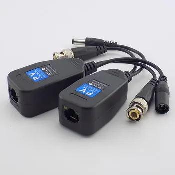 1 Par(2 stk.) Passiv CCTV-BNC Coax Power Video Balun Transceiver RJ45 Stik til BNC Male for CCTV-Kamera HDTVI/AHD