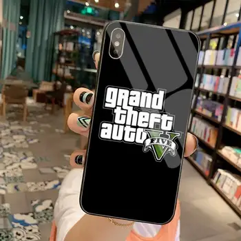Grand Theft Auto GTA V Dække Sort Soft Shell Telefon, Sag Hærdet Glas Til iPhone 11 Pro XR XS MAX 8 X 7 6S 6 Plus SE 2020 sag
