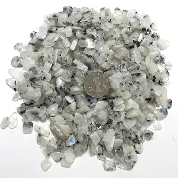 100g natursten Mineral Krystal Hvid Sort Plet Labrador Sten, Kvarts Grus Healing DIY materiale boligindretning Håndværk